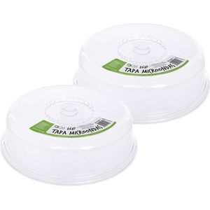 Magnetrondeksel/afdekschaal - 2x - transparant - kunststof - D26.5 x H7 cm - afdekken - deksel