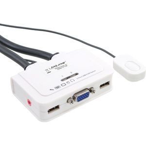 USB KVM-Switch - 2-Poorts - Met Audio- en Microfoonschakelfunctie