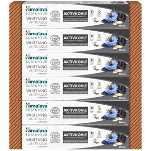Himalaya Botanique Whitening Antiplaque Toothpaste Charcoal + Black Seed Oil - 75 ml - Natuurlijk Wittere Tanden in 2 Weken - Fluoridevrij - Vegan - Ayurvedische Tandpasta