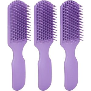 Paarse Plastic Haarborstel Holle Wijde Tanden - Föhnen Ontwarren - Statisch Vrije Kappersborstel met Ergonomisch Handvat - Massage-ontwarrende Haarkam - Al Het Na