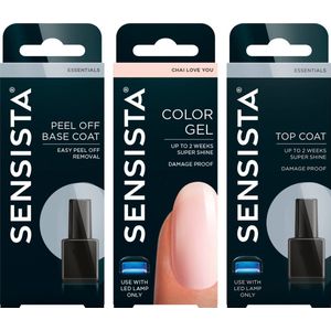 Sensista Chai Love You Peel Off Set - Gellak Voordeelset - Zachtroze - Gel nagellak voor LED lamp - 3 stuks