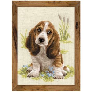 Borduurpakket Basset hond Puppy om te borduren