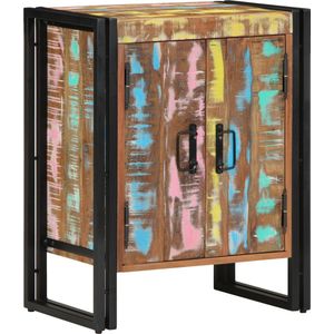 vidaXL - Schoenenkast - Zwart - 30 x 30 x 40 cm - Massief Gerecycled Hout