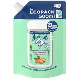 Le Petit Marseillais Extra Milde Douchecrème Biologische Zoete Amandelmelk Eco-Refill 500 ml