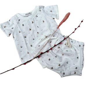 Set - Jongens - Evelina Apparel - Petite - Sailer - Zeilboot - Katoen - Maat 74/80