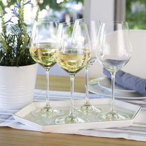 Hoog Witte Wijnglazen | Kristalglas | Perfect voor Thuis, Restaurants en Feesten | Vaatwasser Veilig,4 Piece