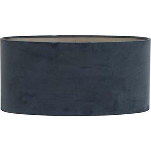 Light & Living Lampenkap Ovaal Velours - Dusty Blue - 38x17,5x19cm - voor Tafellampen, Staande lamp