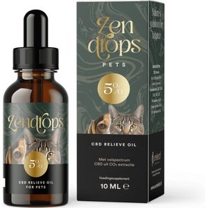 Eureleaf Zendrops CBD Olie 5% voor Dieren – 10ml – Voor Honden & Katten – Natuurlijk & Vegan