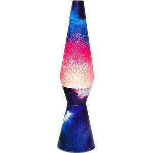 I-total Lavalamp Glitter 40 Cm Glas/staal 30w Blauw/paars