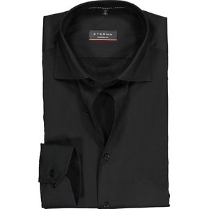 ETERNA modern fit overhemd - superstretch lyocell heren overhemd - zwart - Strijkvriendelijk - Boordmaat: 38