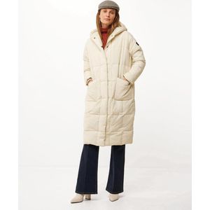 Oversized Gewatteerde Jas Met Capuchon Dames - Ecru - Maat XS/S