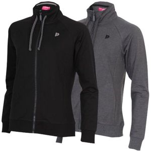 2-Pack Donnay - Stretch Vest met kraag (Jamie) - Sporttrui - Dames - Black/Charcoal-marl (1076) - maat S