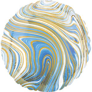 Amscan - Folieballon rond Marble Blue (45 cm)