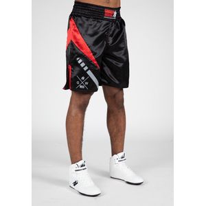 Gorilla Wear - Hornell Boxing Shorts - Zwart/Rood - XL