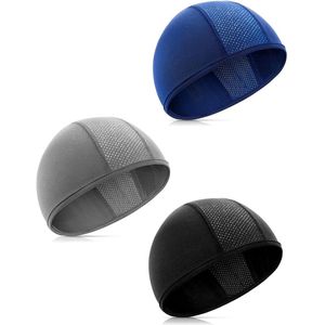 3-delige fietspetten voor heren - ademend en zomers - tulband sportpet voor heren en dames (zwart + grijs + marineblauw)