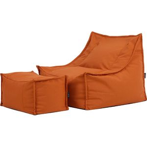 icon ""Alto"" Olefin Zitzakfauteuil Buiten en Poef, Oranje, Zitzakstoel, Zitzak Volwassenen met Vulling, Zitzakken