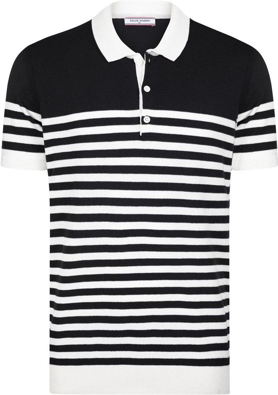 Felix Hardy - Tricot Polo Shirt - Zwart - Korte Mouwen - Heren