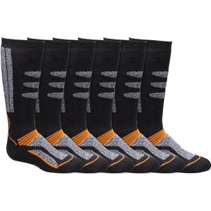 Ski sokken | Kindersokken | Badstof gevoerd | Kleur: Oranje | Maat: Diverse maten | 6 paar