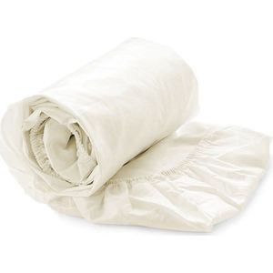 Luxe Hoeslaken Satijn - 100% Katoensatijn (280TC) - Eenpersoons - 200x210 cm - Off-White