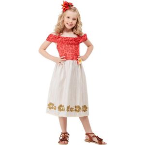 Smiffy's - Hawaii & Carribean & Tropisch Kostuum - Tropisch Feest Oahu Hawaii - Meisje - rood,wit / beige - Medium - Carnavalskleding - Verkleedkleding