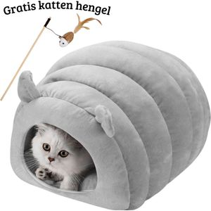 Janse® Kattenmand XL - Grijs - Kattenhuis - Dierenmand - Kattenbed - Poezenmand - Kattenkussen - Kattenhol - Cat cave