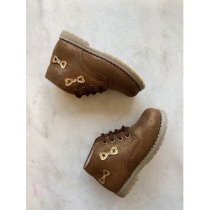 Lunella eerste stap veterschoentje cognac strikje maat 23