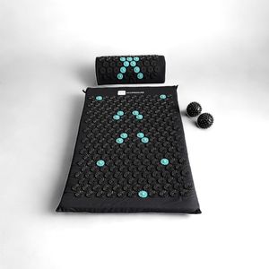 JGR - Acupressuur mat incl. magneet therapie en Kussen - Shakti mat - Spijkermat Incl. 2x Triggerpoint Bal en handige opberg zak - 66x40x2cm