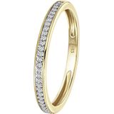 Lucardi Dames Railring 29 diamanten 0,08ct - Ring - Cadeau - 14 Karaat Goud - Geelgoud
