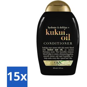 OGX - Kukui Oil - Conditioner - Anti-Pluis - Hydraterend - 385 ml - Bulkverpakking - 15 stuks