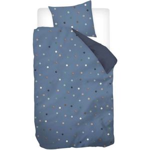 Snoozing Javier Dekbedovertrek - Flanel - Eenpersoons - 140x200/220 cm + 1 sloop) - Blauw