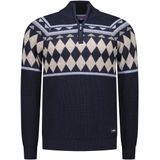 NZA - Katoenen Half Zip Trui - Blauw - Regular Fit