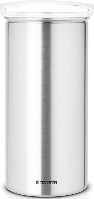 Brabantia Voorraadbus voor 18 Koffie- en Theepads - Matt Steel Fingerprint Proof / Transparante deksel