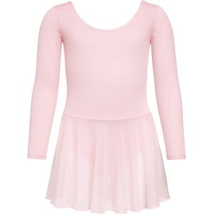 Dancer Dancewear® Balletpakje meisje lange mouw | “Elsa” | Balletpak winter | Met lang rokje | Maat 4 jaar | Maat 92/98
