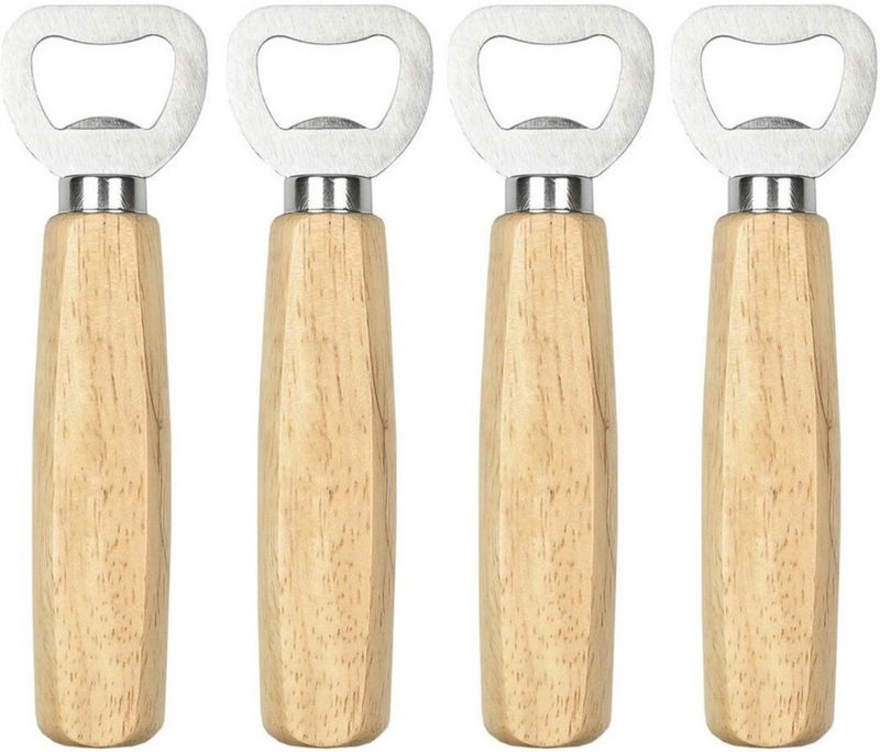 Benson - Flessenopener - Bruin - RVS - Eikenhout - 14 cm - Bieropener