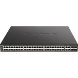 D-Link DGS-2000-52MP Managed L2/L3 Gigabit Ethernet (10/100/1000) Power over Ethernet (PoE) 1U Zwart