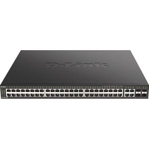 D-Link DGS-2000-52MP Managed L2/L3 Gigabit Ethernet (10/100/1000) Power over Ethernet (PoE) 1U Zwart
