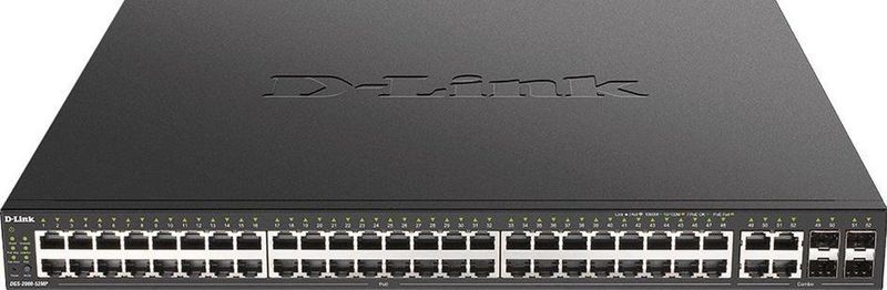 D-Link DGS-2000-52MP Managed L2/L3 Gigabit Ethernet (10/100/1000) Power over Ethernet (PoE) 1U Zwart