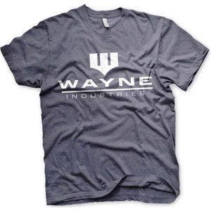 DC Comics Batman Heren Tshirt -L- Wayne Industries Logo Blauw