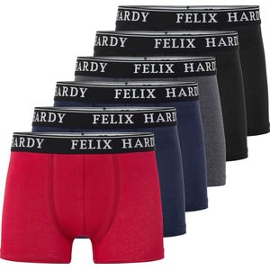 Felix Hardy Boxer - Boxershort Multipack 6 Pack - Onderbroek Mannen - Ondergoed - 95% Katoen Heren Navy-Zwart-Bordeaux - S