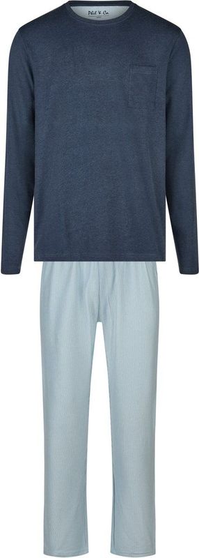Phil & Co - Heren Pyjama Set - Donkerblauw/Lichtblauw - Interlock