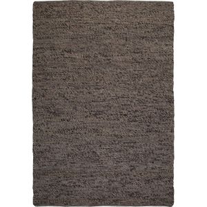 Handgeweven luxueus vloerkleed Kjell - Wol - Antraciet - 160x230 cm