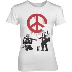 Hybris Damen Soldiers Painting CND Sign Girly Tee SH-5-BK001-H33-8 White-S