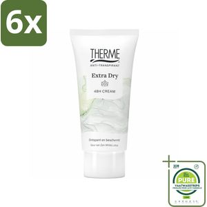 Therme - Cream Extra Dry - Anti-transpirant - Beschermend - 60ml - Voordeelverpakking - 6 stuks - Anti-transpirant - Deodorant