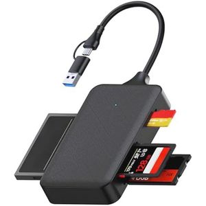 4-in-1 USB 3.0 Kaartlezer voor SD, TF, CF en MS - Hoge Snelheid