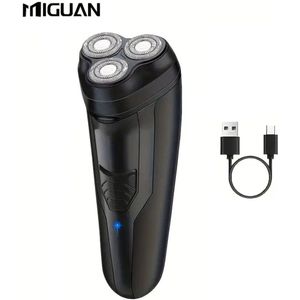 Miguan 3koppen Scheerapparaat - Usb Oplaadbare Scheerapparaat - Gezicht + Baard + Body Shaver - Voor perfecte Lichaamshaar verzorging - Unisex - Kleur: Zwart