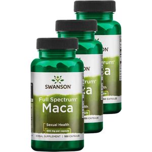 Swanson | Full Spectrum Maca | 100 Capsules | 3 stuks | 3 x 90 Veggie Capsules