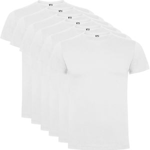 6 Pack Roly Atomic Basic T-Shirt 100% biologisch katoen Ronde hals Wit Maat 4XL