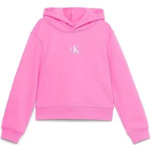 Calvin Klein Jeans Logo Boxy Hoodie Roze 8 Years Meisjes