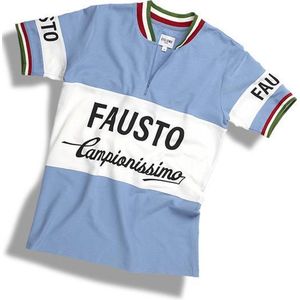 Fausto Coppi casual retro shirt | We ღ de koers! | Casual shirt geïnspireerd op het legendarische wielershirt van de Bianchi wielerploeg - 100% katoen Heren T-shirt L