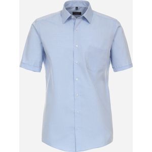 Redmond comfort fit overhemd - korte mouw - popeline - blauw - Strijkvriendelijk - Boordmaat: 53/54